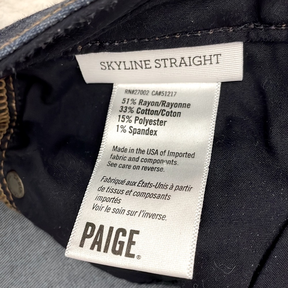 NWOT PAIGE “SKYLINE STRAIGHT” BOOTCUT JEANS - Picture 6 of 6